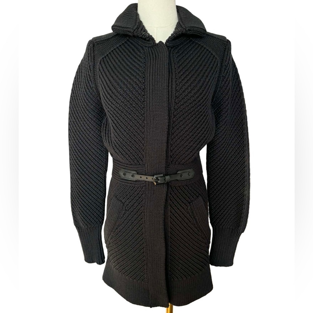 Burberry Wool Cardi Heavy Knit Coat